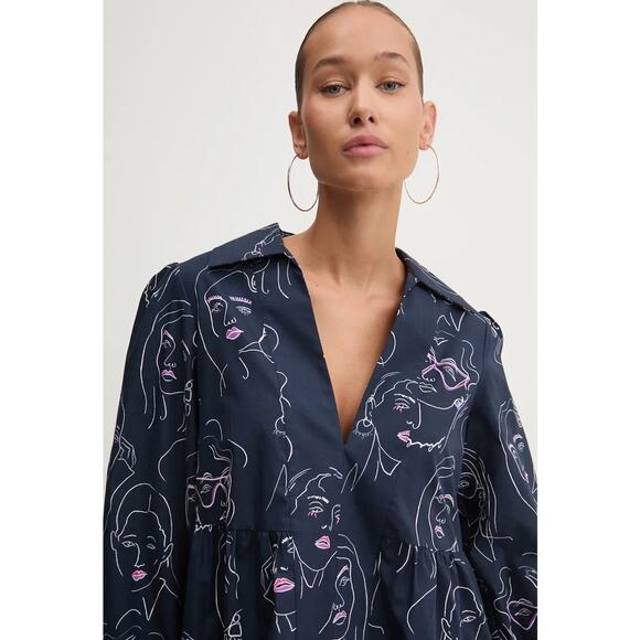 DESIGUAL LOUISVILLE COTTON A-LINE TIERED SWING DRESS - Picture 5 of 9